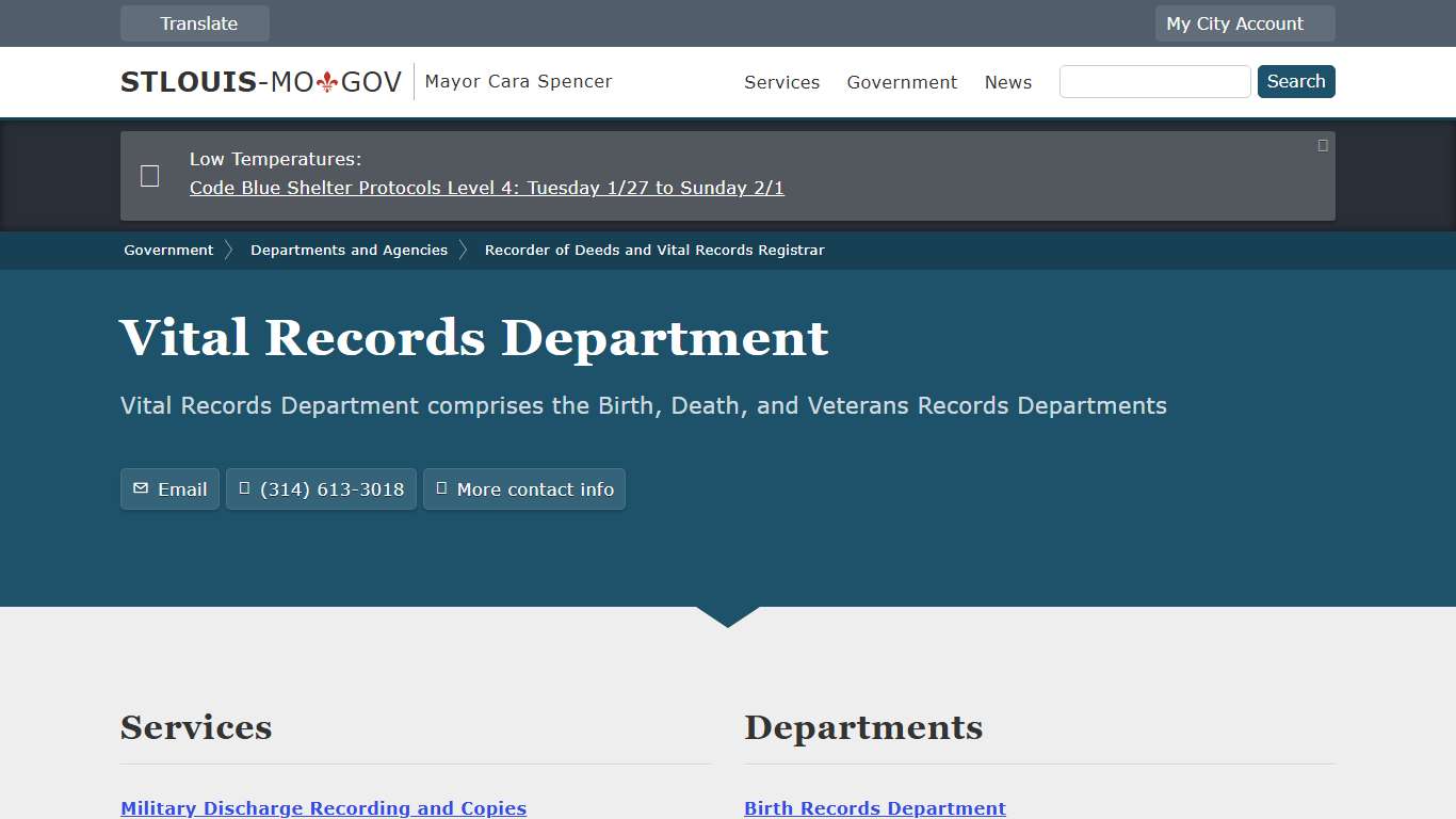 Vital Records Department